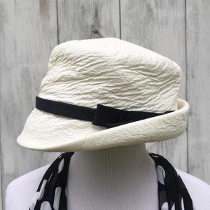 Vintage Madcaps of Paris-New York White Faux Leather Hat